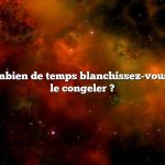 Question : combien de temps blanchissez-vous le maïs pour le congeler ?